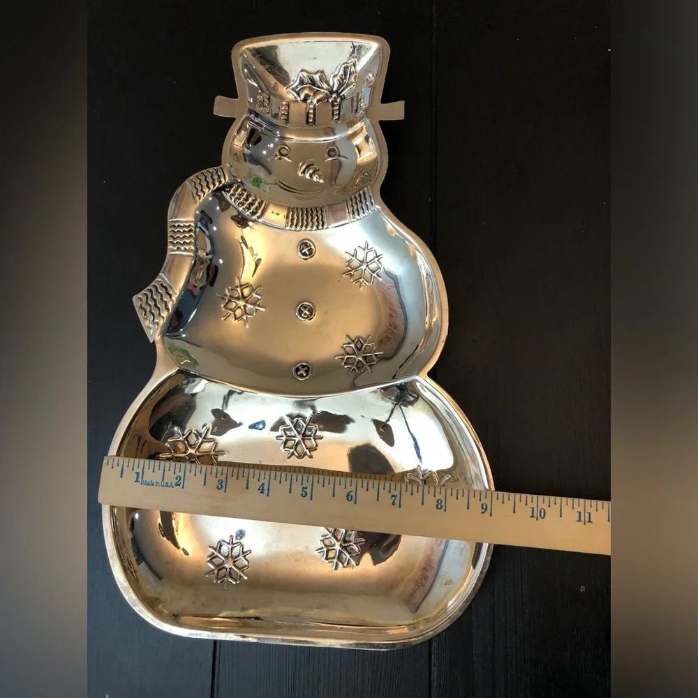 Vintage Silver Snowman Platter: 1980s International Silver Company Christmas